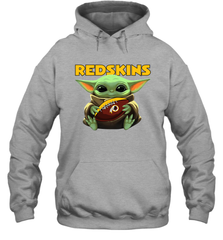 Baby Yoda Loves The Washington Redskins Star Wars Baby Yoda Hugs Redskins NFL Adult Hoodie Sweatshirt Adult Hoodie Sweatshirt - VeigarTee