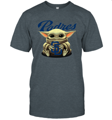 Baby Yoda Hugs Loves The San Diego Padres Baseball Mens T-Shirt Mens T-Shirt - VeigarTee
