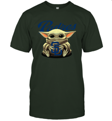 Baby Yoda Hugs Loves The San Diego Padres Baseball Mens T-Shirt Mens T-Shirt - VeigarTee
