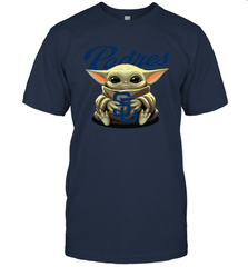 Baby Yoda Hugs Loves The San Diego Padres Baseball Mens T-Shirt Mens T-Shirt - VeigarTee