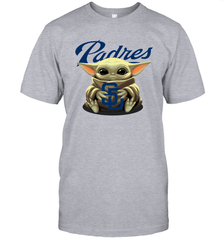 Baby Yoda Hugs Loves The San Diego Padres Baseball Mens T-Shirt Mens T-Shirt - VeigarTee