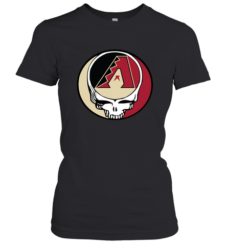 Arizona Diamondbacks Grateful Dead Steal Your Face Baseball Womens T-Shirt Womens T-Shirt / Black / XS Womens T-Shirt - VeigarTee