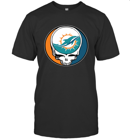 Miami Dolphins Grateful Dead Steal Your Face NFL Football Mens T-Shirt Mens T-Shirt / Black / S Mens T-Shirt - VeigarTee