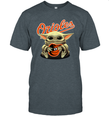 Baby Yoda Hugs Loves The Baltimore Orioles Baseball Mens T-Shirt Mens T-Shirt - VeigarTee