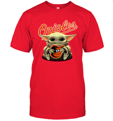 Baby Yoda Hugs Loves The Baltimore Orioles Baseball Mens T-Shirt Mens T-Shirt - VeigarTee