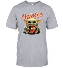 Baby Yoda Hugs Loves The Baltimore Orioles Baseball Mens T-Shirt Mens T-Shirt - VeigarTee