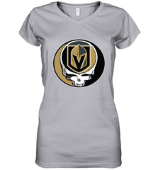 Vegas Golden Knights Grateful Dead Steal Your Face Hockey NHL Womens V-Neck T-Shirt Womens V-Neck T-Shirt - VeigarTee