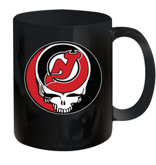 New Jersey Devils Grateful Dead Steal Your Face Hockey NHL Ceramic Mug 11oz Ceramic Mug 11oz - VeigarTee