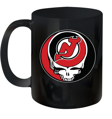 New Jersey Devils Grateful Dead Steal Your Face Hockey NHL Ceramic Mug 11oz Ceramic Mug 11oz / Black / 11oz Ceramic Mug 11oz - VeigarTee