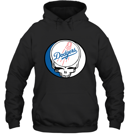 Los Angeles Dodgers Grateful Dead Steal Your Face Baseball Adult Hoodie Sweatshirt Adult Hoodie Sweatshirt / Black / S Adult Hoodie Sweatshirt - VeigarTee