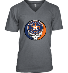 Houston Astros Grateful Dead Steal Your Face Baseball Mens V-Neck T-Shirt Mens V-Neck T-Shirt - VeigarTee