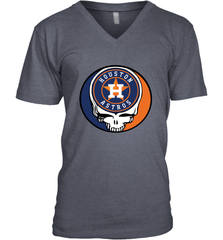 Houston Astros Grateful Dead Steal Your Face Baseball Mens V-Neck T-Shirt Mens V-Neck T-Shirt - VeigarTee