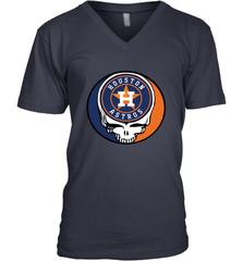 Houston Astros Grateful Dead Steal Your Face Baseball Mens V-Neck T-Shirt Mens V-Neck T-Shirt - VeigarTee