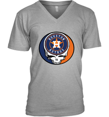 Houston Astros Grateful Dead Steal Your Face Baseball Mens V-Neck T-Shirt Mens V-Neck T-Shirt - VeigarTee