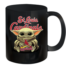 Baby Yoda Hugs Loves The St Louis Cardinals Baseball Ceramic Mug 11oz Ceramic Mug 11oz - VeigarTee