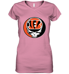 Cincinnati Bengals Grateful Dead Steal Your Face NFL Football Womens V-Neck T-Shirt Womens V-Neck T-Shirt - VeigarTee