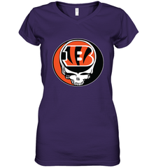 Cincinnati Bengals Grateful Dead Steal Your Face NFL Football Womens V-Neck T-Shirt Womens V-Neck T-Shirt - VeigarTee