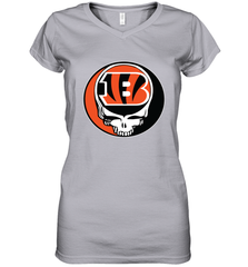 Cincinnati Bengals Grateful Dead Steal Your Face NFL Football Womens V-Neck T-Shirt Womens V-Neck T-Shirt - VeigarTee