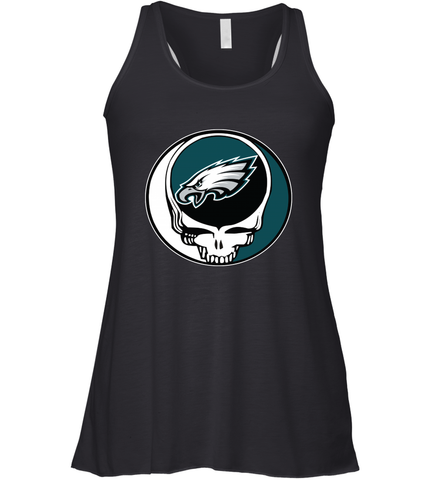 Philadelphia Eagles Grateful Dead Steal Your Face NFL Football Womens Racerback Tank Top Womens Racerback Tank Top / Black / XS Womens Racerback Tank Top - VeigarTee