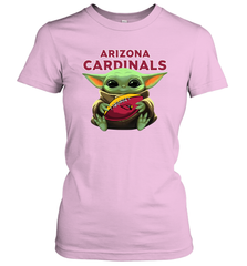 Baby Yoda Loves The Arizona Cardinals Star Wars Baby Yoda Hugs Cardinals NFL Womens T-Shirt Womens T-Shirt - VeigarTee