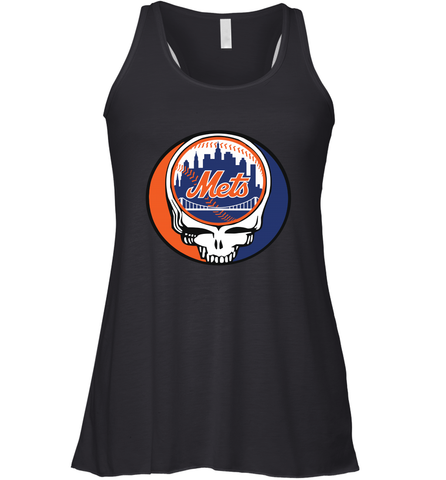 New York Mets Grateful Dead Steal Your Face Baseball Womens Racerback Tank Top Womens Racerback Tank Top / Black / XS Womens Racerback Tank Top - VeigarTee