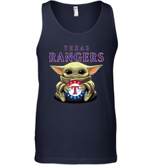 Baby Yoda Hugs Loves The Texas Rangers Baseball Mens Tank Top Mens Tank Top - VeigarTee