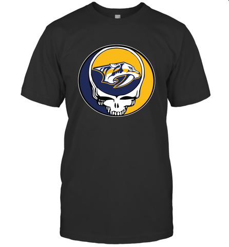 Nashville Predators Grateful Dead Steal Your Face Hockey NHL Mens T-Shirt Mens T-Shirt / Black / S Mens T-Shirt - VeigarTee