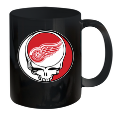 Detroit Red Wings Grateful Dead Steal Your Face Hockey NHL Ceramic Mug 11oz Ceramic Mug 11oz - VeigarTee
