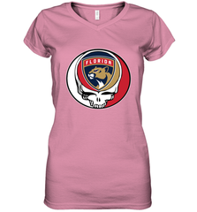 Florida Panthers Grateful Dead Steal Your Face Hockey NHL Womens V-Neck T-Shirt Womens V-Neck T-Shirt - VeigarTee