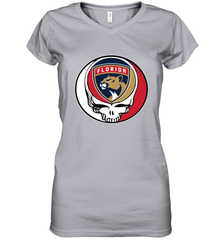 Florida Panthers Grateful Dead Steal Your Face Hockey NHL Womens V-Neck T-Shirt Womens V-Neck T-Shirt - VeigarTee