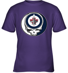 Winnipeg Jets Grateful Dead Steal Your Face Hockey NHL Youth T-Shirt Youth T-Shirt - VeigarTee
