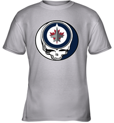 Winnipeg Jets Grateful Dead Steal Your Face Hockey NHL Youth T-Shirt Youth T-Shirt - VeigarTee