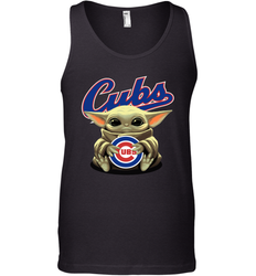 Baby Yoda Hugs Loves The Chicago Cubs Baseball Mens Tank Top