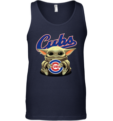 Baby Yoda Hugs Loves The Chicago Cubs Baseball Mens Tank Top