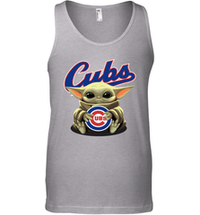Baby Yoda Hugs Loves The Chicago Cubs Baseball Mens Tank Top Mens Tank Top - VeigarTee