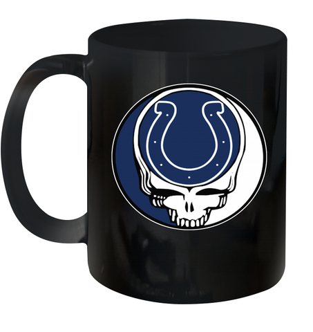 Indianapolis Colts Grateful Dead Steal Your Face NFL Football Ceramic Mug 11oz Ceramic Mug 11oz / Black / 11oz Ceramic Mug 11oz - VeigarTee
