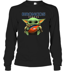 Baby Yoda Loves The Denver Broncos Star Wars Baby Yoda Hugs Broncos NFL Adult Long Sleeve T-Shirt Adult Long Sleeve T-Shirt - VeigarTee