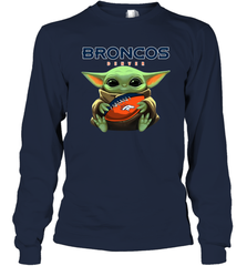 Baby Yoda Loves The Denver Broncos Star Wars Baby Yoda Hugs Broncos NFL Adult Long Sleeve T-Shirt Adult Long Sleeve T-Shirt - VeigarTee