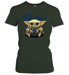 Baby Yoda Hugs Loves The San Diego Padres Baseball Womens T-Shirt Womens T-Shirt - VeigarTee