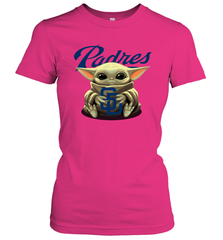 Baby Yoda Hugs Loves The San Diego Padres Baseball Womens T-Shirt Womens T-Shirt - VeigarTee