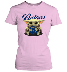 Baby Yoda Hugs Loves The San Diego Padres Baseball Womens T-Shirt Womens T-Shirt - VeigarTee