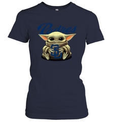 Baby Yoda Hugs Loves The San Diego Padres Baseball Womens T-Shirt Womens T-Shirt - VeigarTee