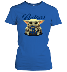 Baby Yoda Hugs Loves The San Diego Padres Baseball Womens T-Shirt Womens T-Shirt - VeigarTee