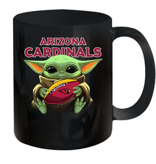 Baby Yoda Loves The Arizona Cardinals Star Wars Baby Yoda Hugs Cardinals NFL Ceramic Mug 11oz Ceramic Mug 11oz - VeigarTee