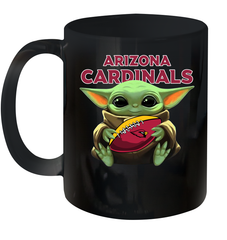 Baby Yoda Loves The Arizona Cardinals Star Wars Baby Yoda Hugs Cardinals NFL Ceramic Mug 11oz Ceramic Mug 11oz - VeigarTee