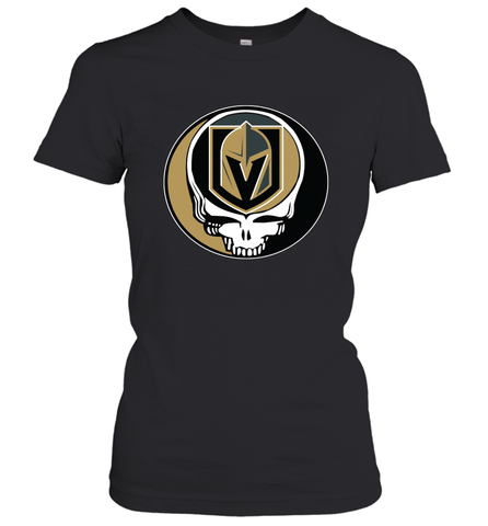 Vegas Golden Knights Grateful Dead Steal Your Face Hockey NHL Womens T-Shirt Womens T-Shirt / Black / XS Womens T-Shirt - VeigarTee