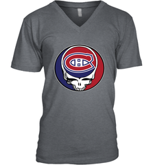 Montreal Canadiens Grateful Dead Steal Your Face Hockey NHL Mens V-Neck T-Shirt Mens V-Neck T-Shirt - VeigarTee