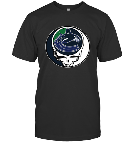 Vancouver Canucks Grateful Dead Steal Your Face Hockey NHL Mens T-Shirt Mens T-Shirt / Black / S Mens T-Shirt - VeigarTee