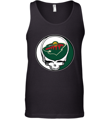 Minnesota Wild Grateful Dead Steal Your Face Hockey NHL Mens Tank Top Mens Tank Top / Black / XS Mens Tank Top - VeigarTee