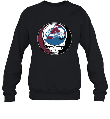 Colorado Avalanche Grateful Dead Steal Your Face Hockey NHL Adult Sweatshirt Adult Sweatshirt / Black / S Adult Sweatshirt - VeigarTee